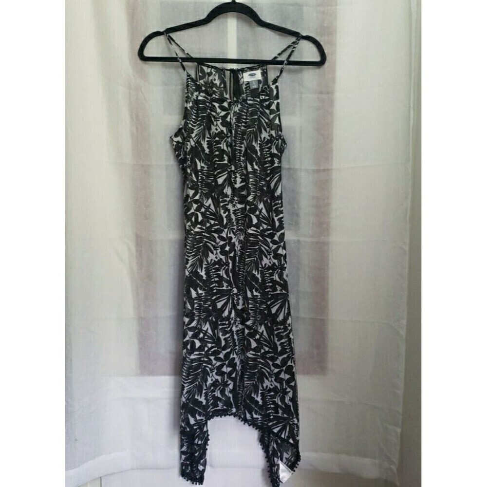 Old Navy Black White Spaghetti Strap Sheer Dress Women's Size S